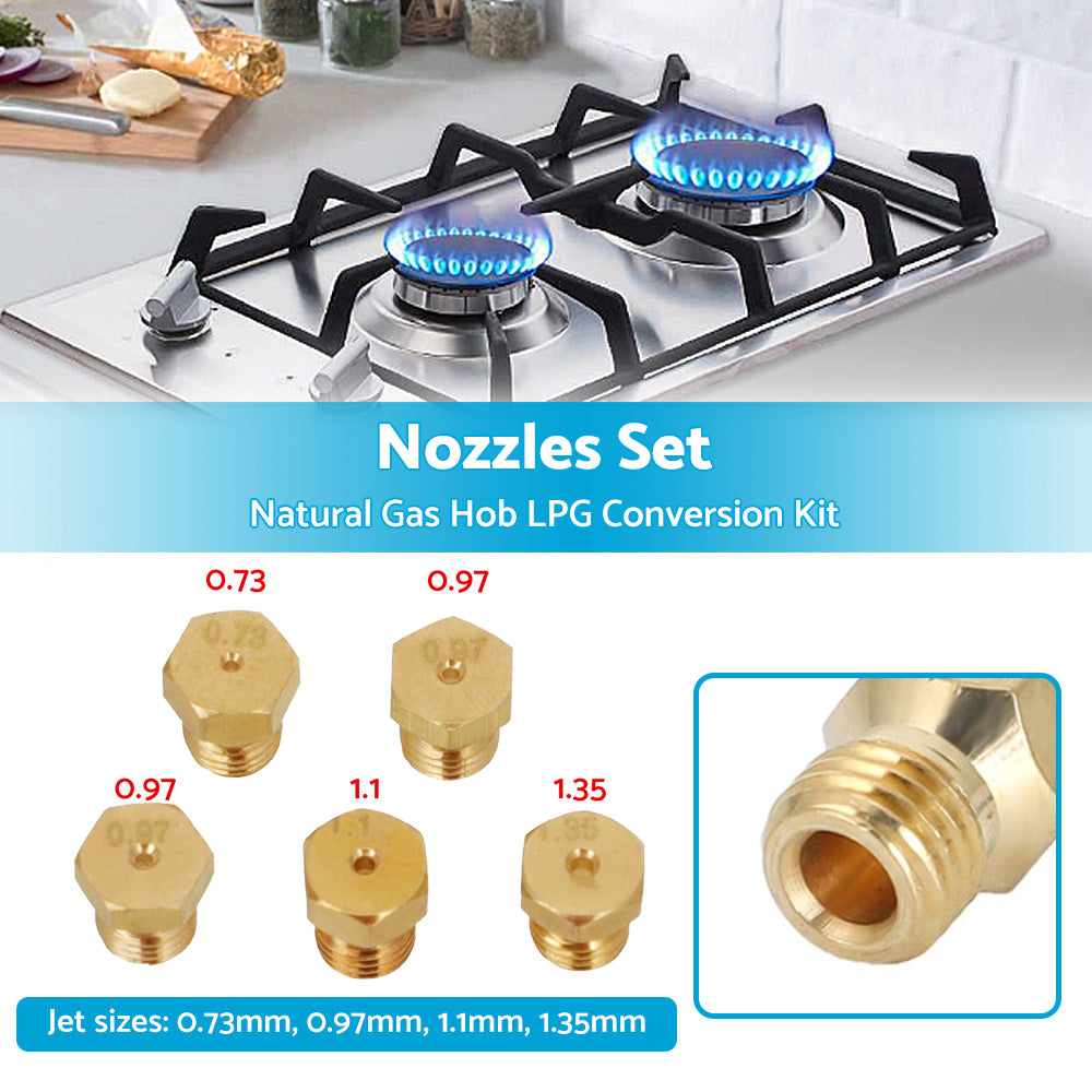 5PCS Burner Gas Natural Gas Hob LPG Conversion Kit Jets Nozzles Injectors Set