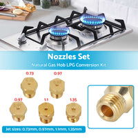 5PCS Burner Gas Natural Gas Hob LPG Conversion Kit Jets Nozzles Injectors Set