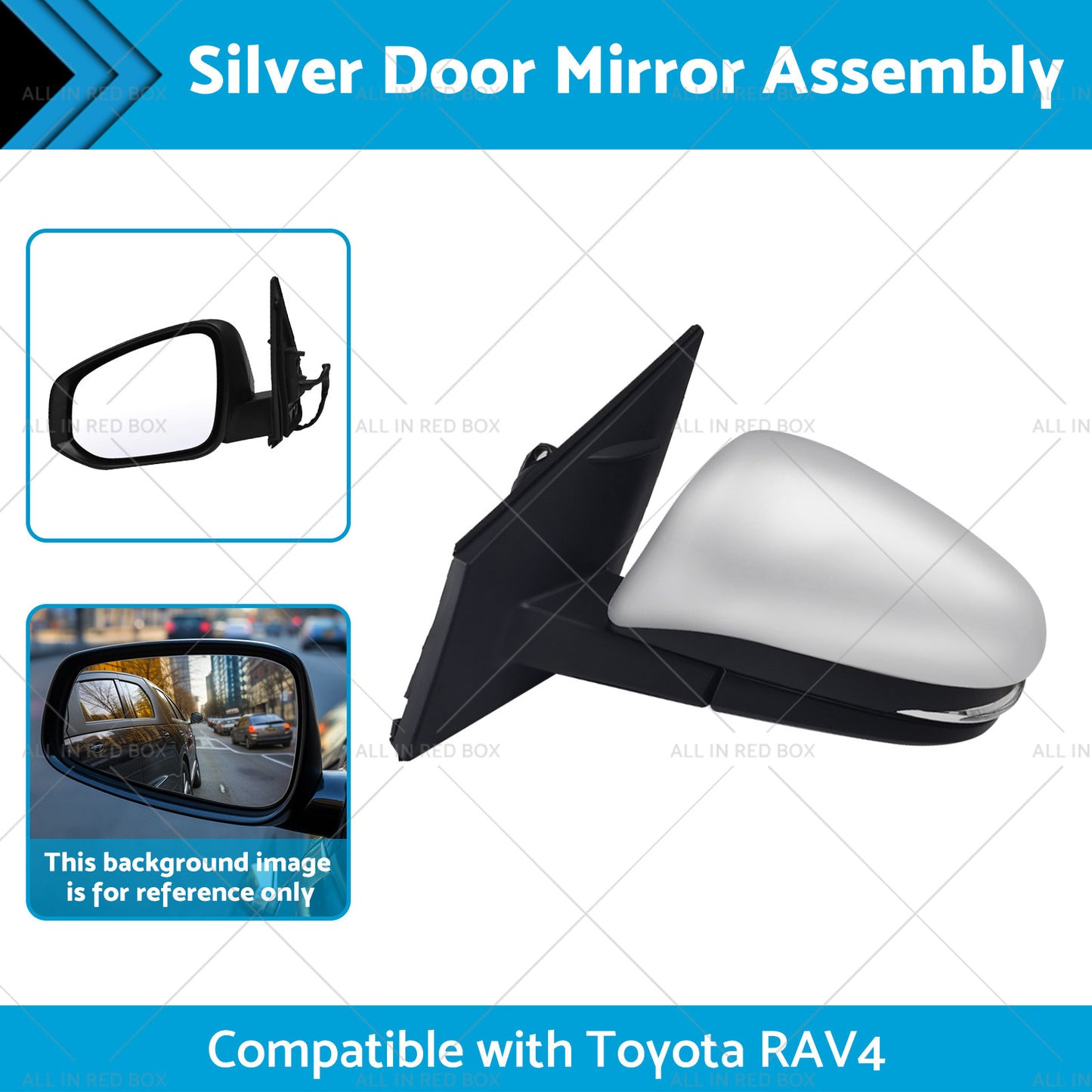 Door Mirror Silver Suitable for Toyota RAV4 2013 - 2018 Left Side 5-wire