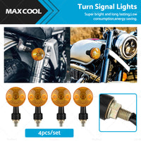 4 x Classic Motorcycle Indicators Blinkers Turn Signals Light Amber Universal