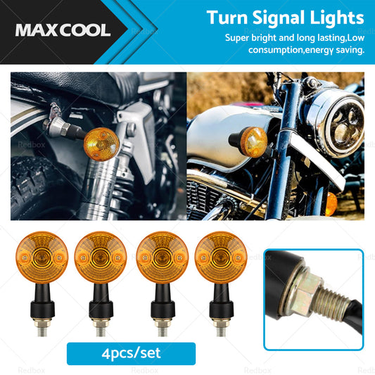 4 x Classic Motorcycle Indicators Blinkers Turn Signals Light Amber Universal