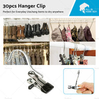 30PCS Single Clips Metal Hook Pins Scarf Belt Shoe Boots Hanger Portable Pegs