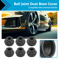 6PCS Universal Black Rubber Ball Joint Dust Boot Cover Tie Rod End Set  Kit Part