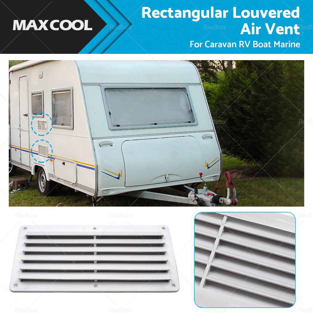 Rectangular Louvered Air Vent or Dent Vent For Caravan RV Boat Marine 260 x 125mm