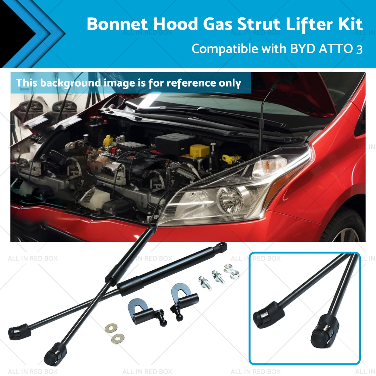 Bonnet Hood Gas Strut Lifter Kit Suitable for BYD ATTO 3 Drilling or welding 21-23