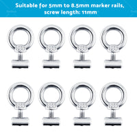 8 PCS Awning Rail Stoppers Rail Track Screws for Boat RV Caravan Stainless Steel