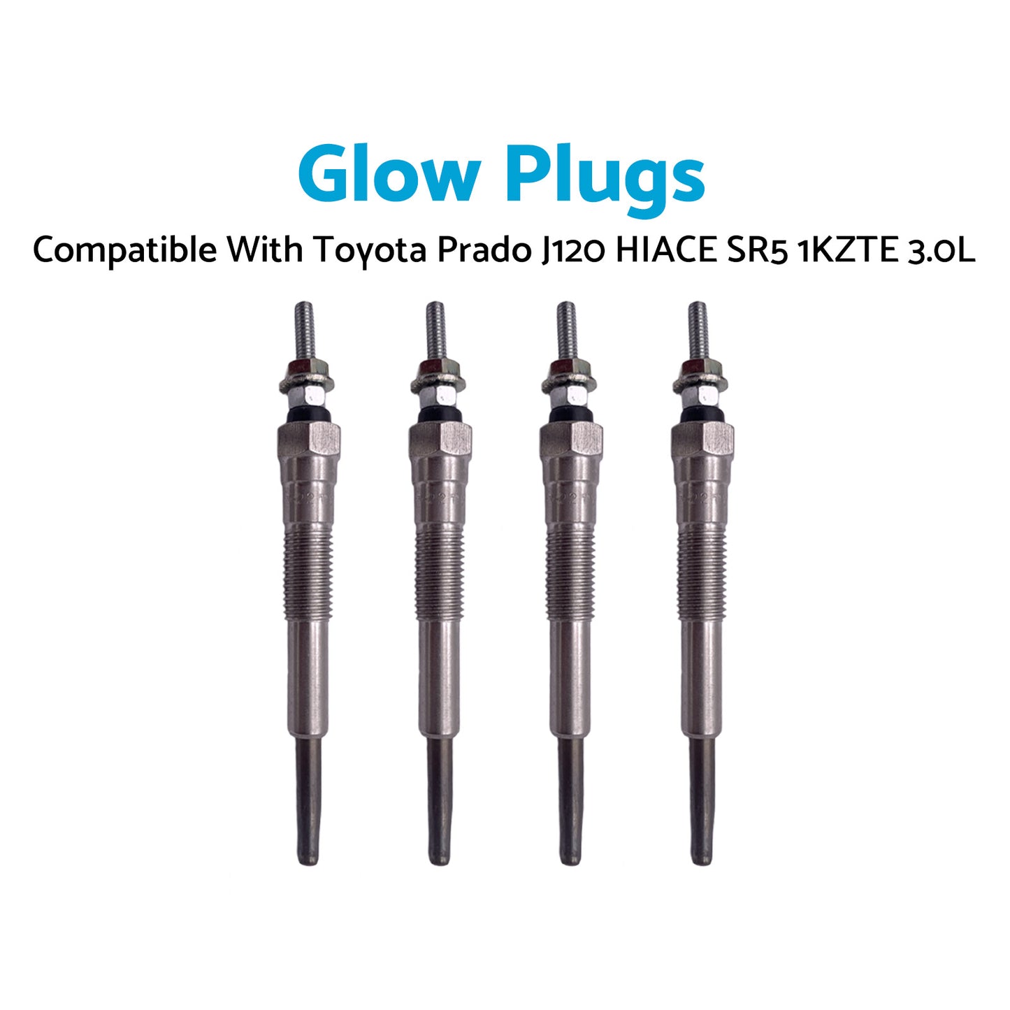 4Pcs Glow Plugs Suitable for Toyota Prado J120 HIACE SR5 1KZTE 3.0L 19850-67020