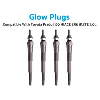 4Pcs Glow Plugs Suitable for Toyota Prado J120 HIACE SR5 1KZTE 3.0L 19850-67020