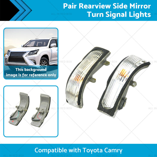 2x Rearview Side Mirror Turn Signal Lights Suitablefor 06-11 Toyota Camry Aurion