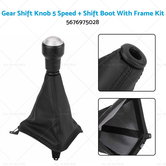 Gear Shift Knob 5 Speed+Shift Boot Frame Kit Suitable For Hyundai Tucson 04-09