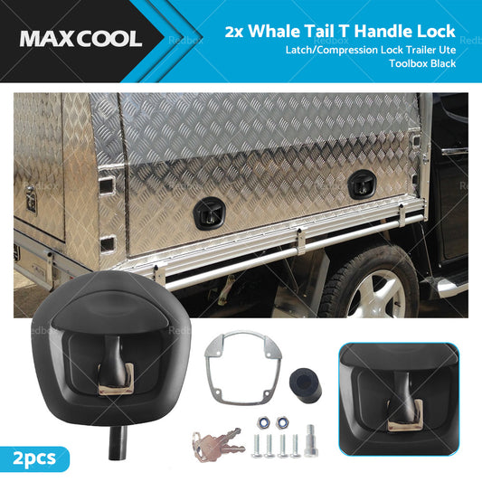 2pcs Whale Tail T Handle Lock Latch Compression Lock Ute Canopy Trailer Toolbox