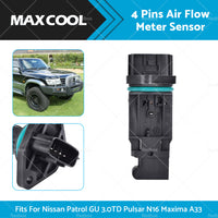 Mass Air Flow Meter Sensor MAF for Nissan Patrol GU 3. 0TD Pulsar N16 Maxima A33