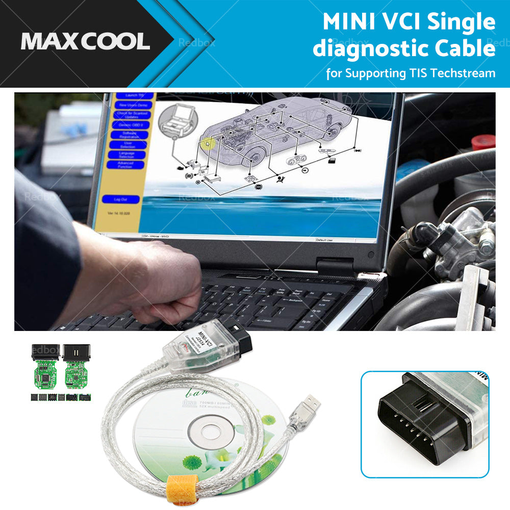 USB to OBD2 MINI VCI Single diagnostic Cable Suitable For Toyota TIS Techstream