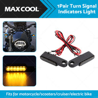 2X Black Motorcycle LED Mini Turn Signal Blinker Light Amber For Harley Davidson