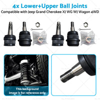 4x LowerUpper Ball Joints Suitable for Jeep Grand Cherokee XJ WG WJ Wagon 4WD