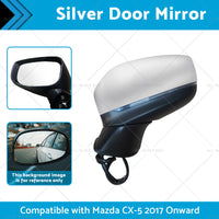 Silver Door Mirror Suitable for Mazda CX-5 2017 Onward With BlindSpot 9 Wires