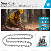 24 inch  3 or 8. 063 84DL Carbide Chainsaw Chain Suitable for BAUMR-AG SX82 Husqvarna