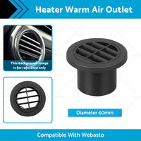60mm,Diesel Heater Ducting Warm Air Vent Directional Outlet or Suitable For Webasto