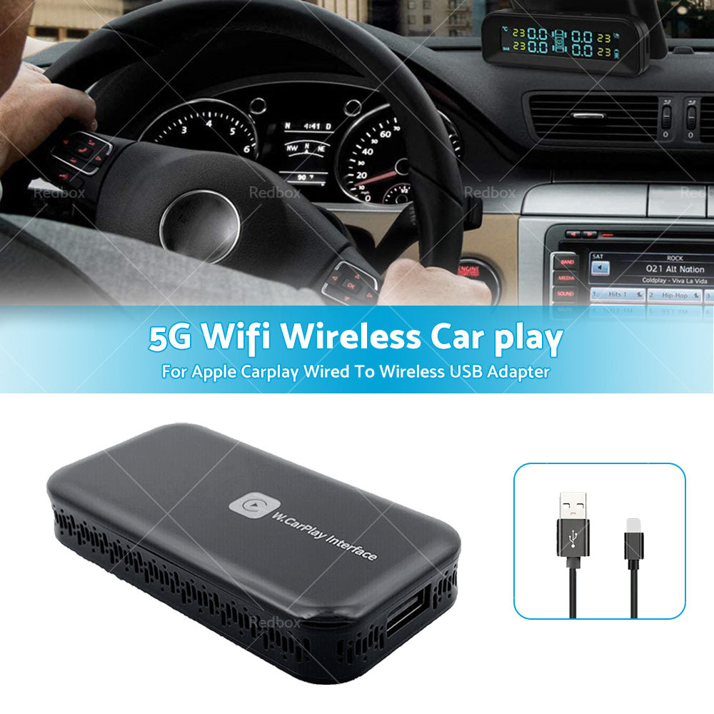 Smart 5G Wifi Carplay Dongle Wired to Wireless Car play USB Adapter Mirror link