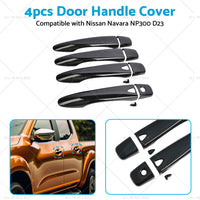 4PCS Black Door Handle Cover Suitable for Nissan Navara NP300 D23 2015-Onwards