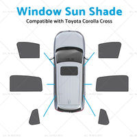 Front Rear Port Window Magnetic Mesh Sun Shade Suitable for Toyota Corolla Cross