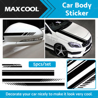 5x Car Side Body Sticker Vinyl Hood Roof Decals Racing Long Stripe Universal