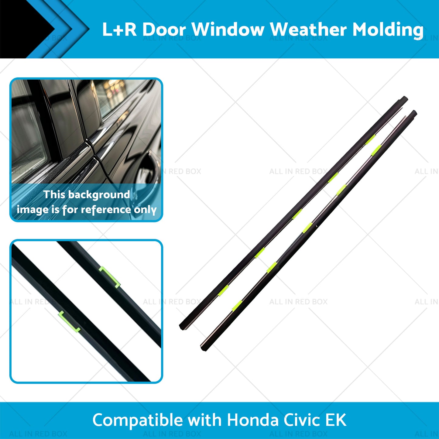 LR Door Window Weather Molding 72410-S03-003 Suitable For Honda Civic EK 2door