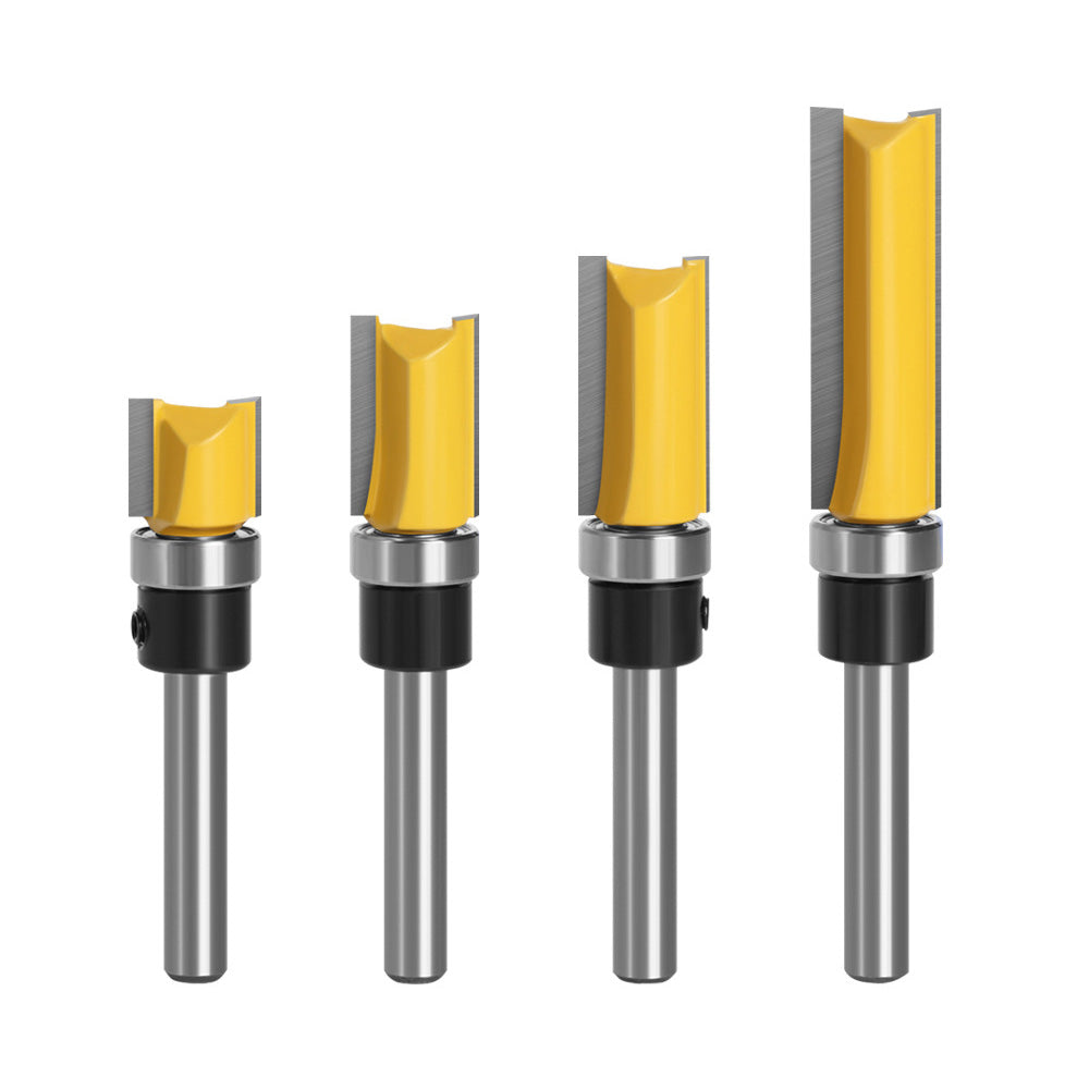 4pcs 1 4 Shank Top Bearing Flush Trim Pattern Router Bit Set Milling Cutter Kit