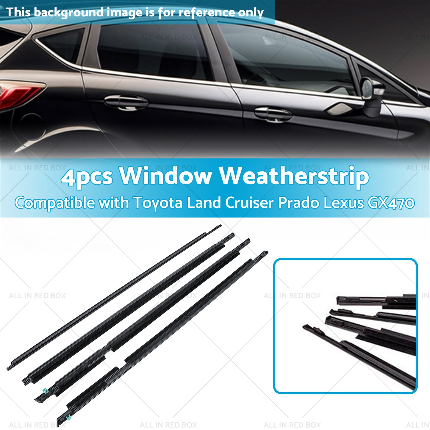 Suitable For Toyota LandCruiser 105 100 120 Weatherstrips Window Trim Seal Black