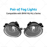 Pair Replacement Clear Fog Lights Lamps Suitable for 2001-2006 BMW E46 3-Series