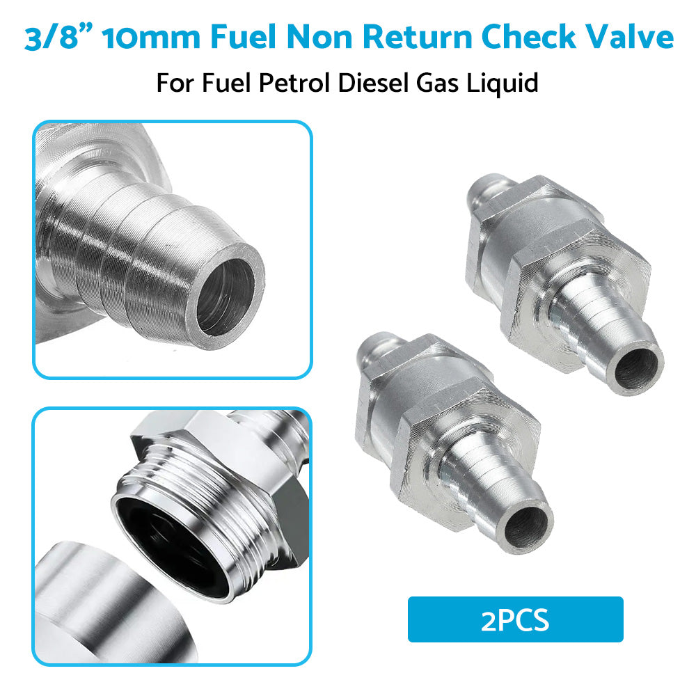 2x 3 8inch 10mm Inline Check Valve Fuel Petrol Diesel Gas Liquid One Way Non Return