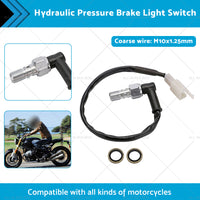 Universal Motorcycle Hydraulic Pressure Brake Light Switch M10x1. 25 Banjo Bolt