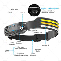 230º LED Headlamp Head Torch Headlight Rechargeable Super Bright