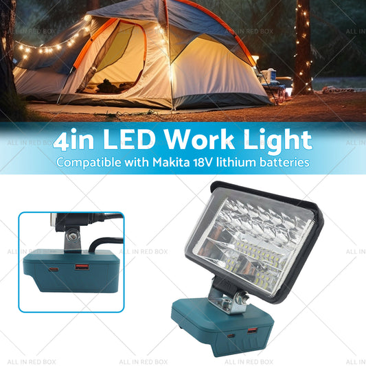 4in LED Work Light Suitable For Makita 18V Li-Ion Battery Workshop Flashlights