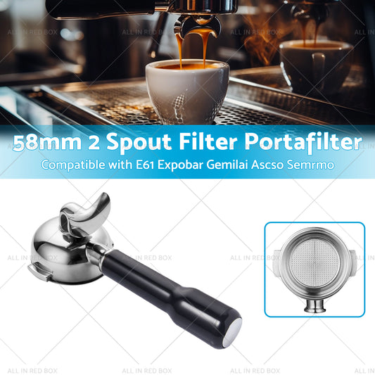 58MM 2 Spout Filter Portafilter Suitable For E61 Expobar Gemilai Coffee Machine