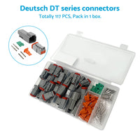 117PCS Deutsch Kit DT 2 Way Series Connector Plug Waterproof Auto Marine DT 2Pin