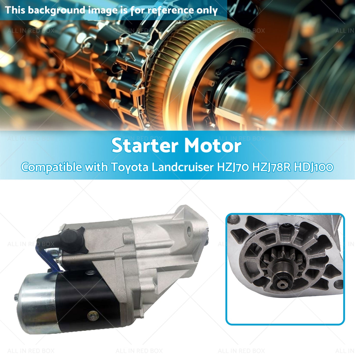 Starter Motor Suitable for Toyota Landcruiser HZJ80 HZJ105R 4. 2L Diesel 97-07