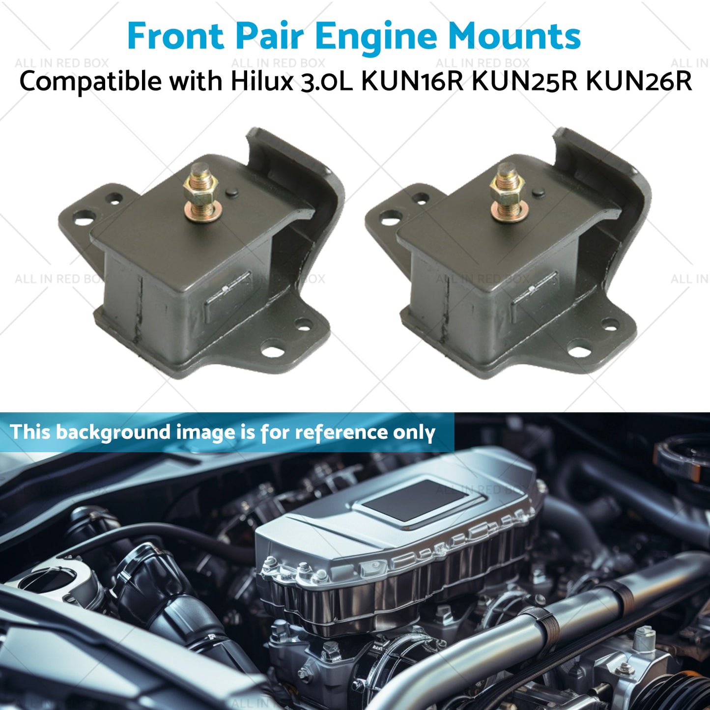 Front Pair Engine Mounts Suitable for Hilux 3. 0L KUN26R KUN16R KUN25R 05-16