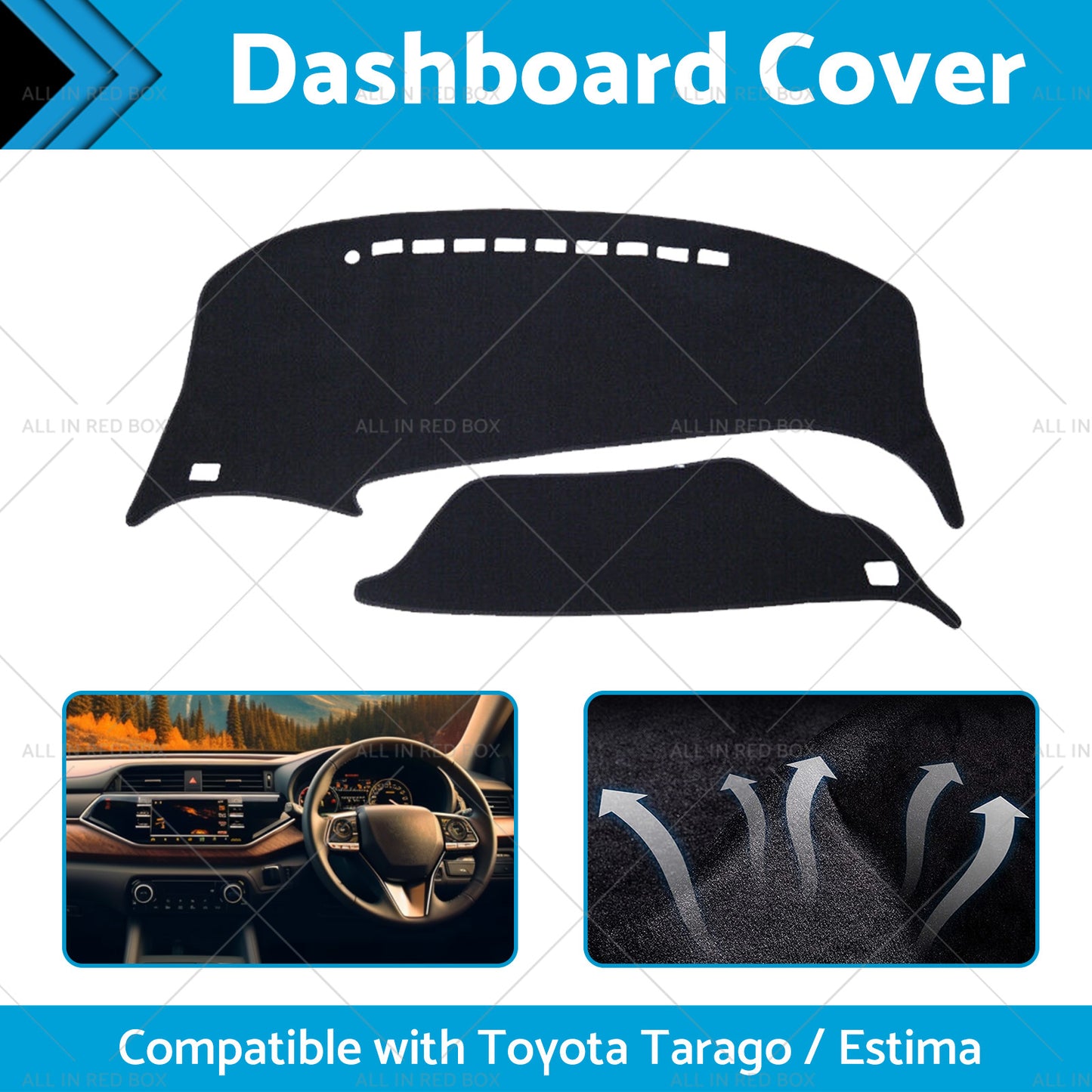 Dash Mat Suitable for Toyota Previa 50 2006-2019 XR50 Estima Tarago Dashboard