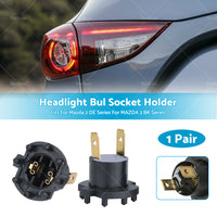 1 Pair Headlight Bulb Socket Adapter Holder Fits For Mazda 2 DE For MAZDA 3 BK