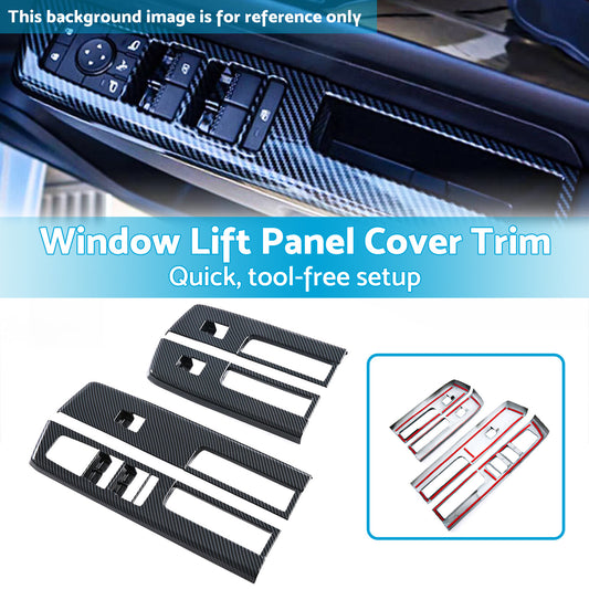 4x Window Lift Panel Cover Trim Suitable For Mitsubishi L200 Triton 23-25 Carbon