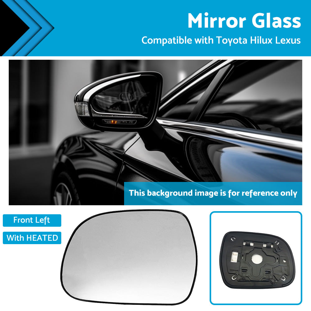 Left Side Mirror Glass Suitable for Lexus RX300 RX330 Toyota Hilux HEATED Convex