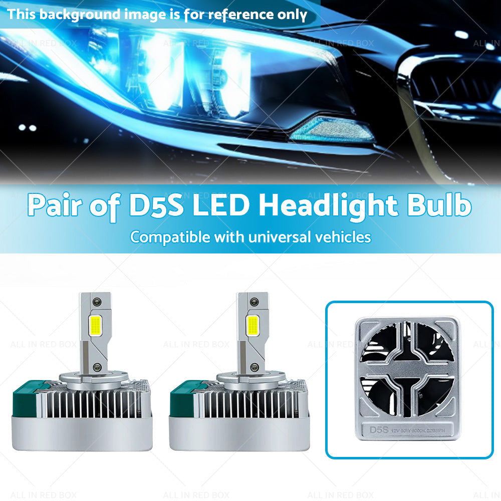 2pcs D5S LED Headlight Bulbs Conversion Kit Replace HID Xenon Lamps 6000K 90W