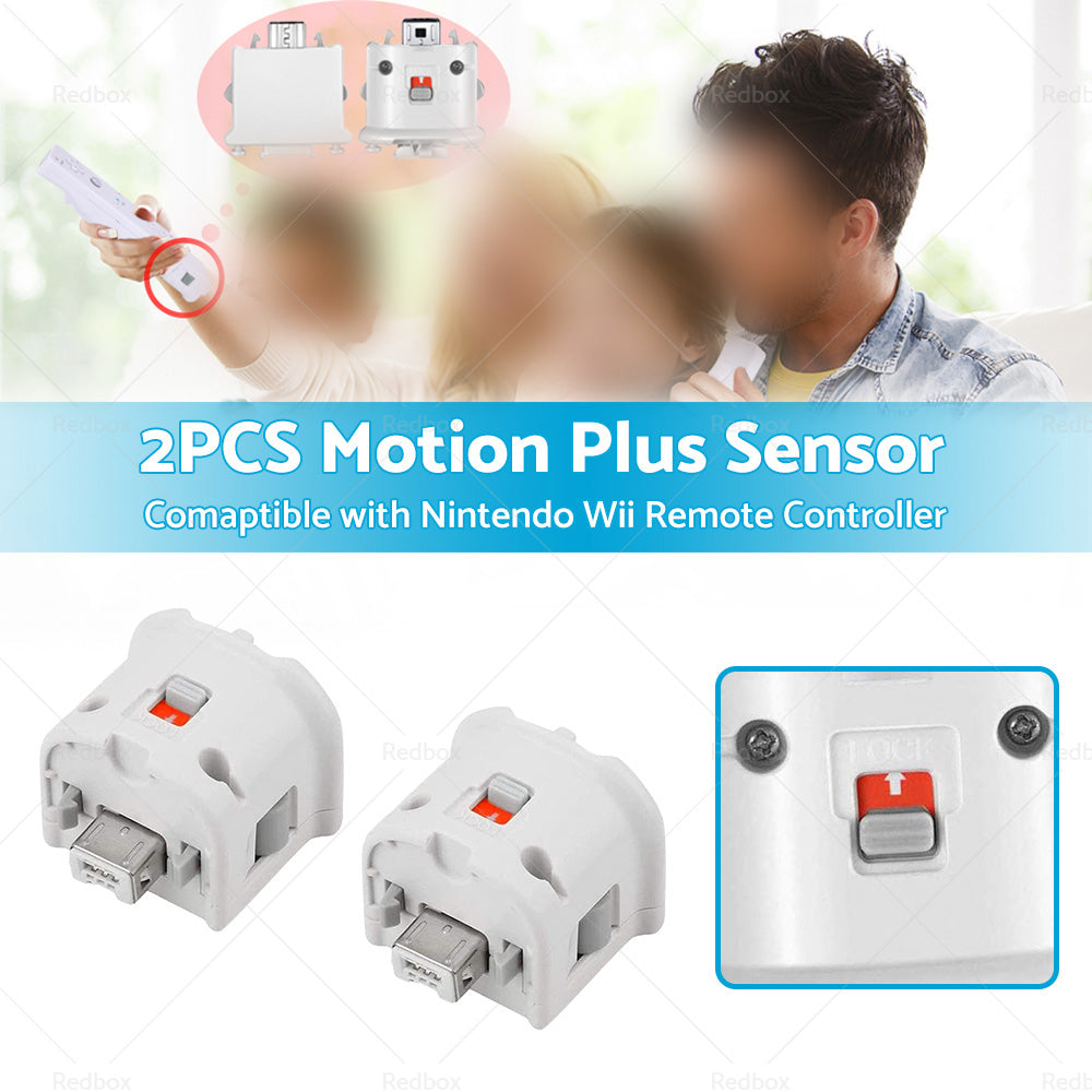 2 PCS Motion Plus Adapter Sensor Suitable For Nintendo Wii Remote Controller