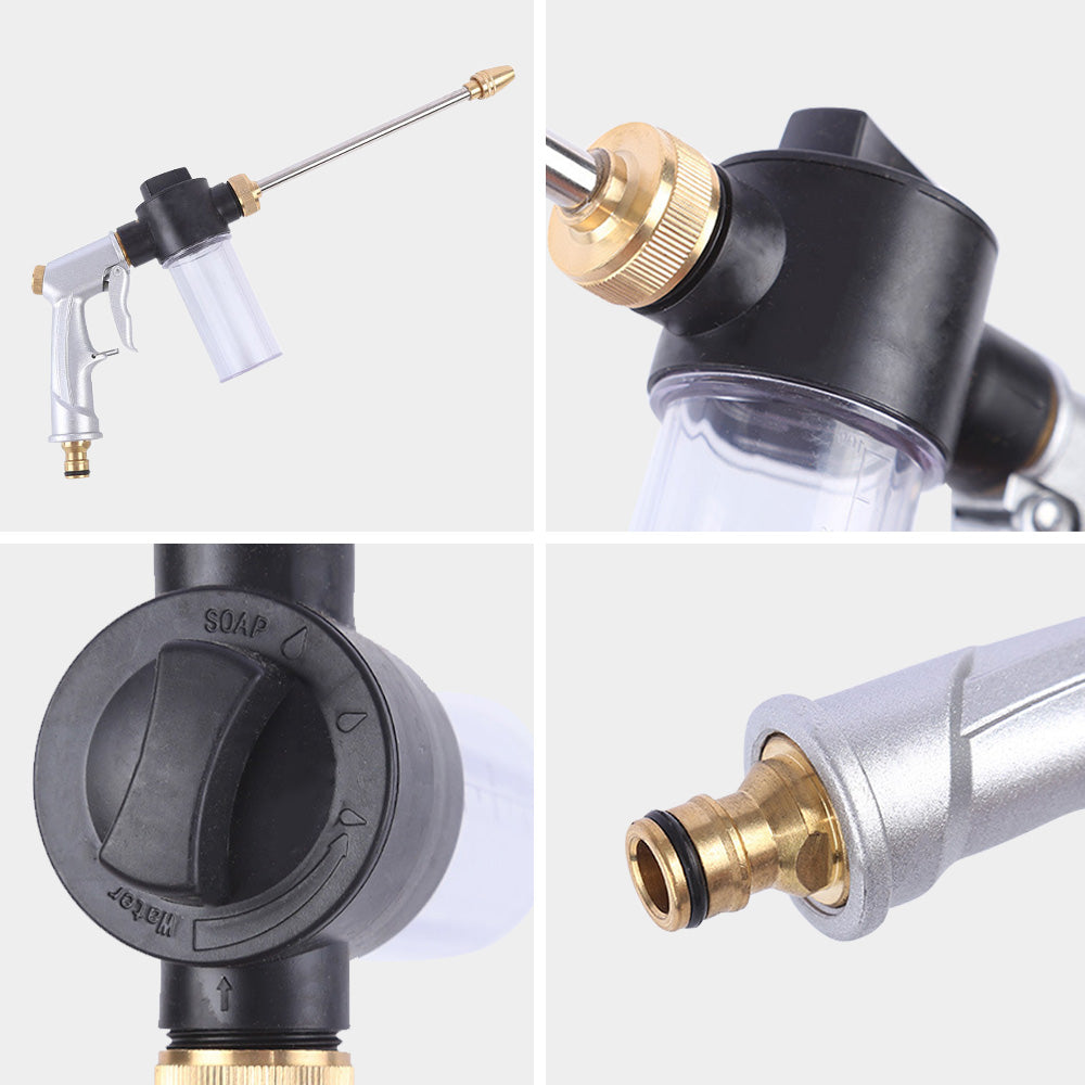 Garden Hose Nozzle Long Pole Foam Water Bottle 360 Degree Rotating Car Wash Gardening