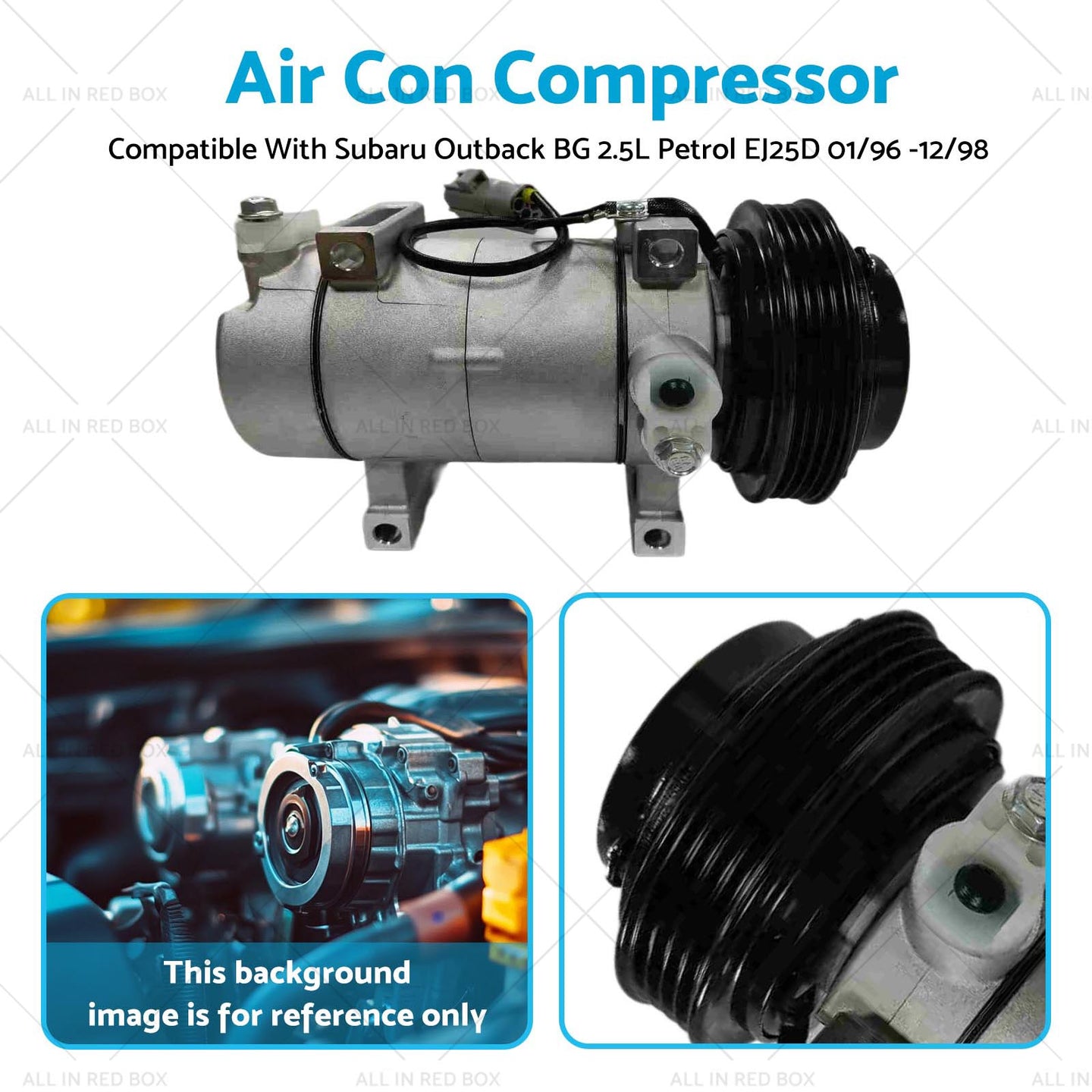{{ Air Con Compressor Suitable For Subaru Outback BG 2.5L Petrol EJ25D 01/96 -12/98 }} - Buy Car Parts Online at {{ Kaka Auto Parts }}.