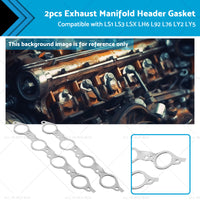 2PCS Exhaust Manifold Gasket Multi-Layer Steel Header Suitable For LS1 LS3 LSX