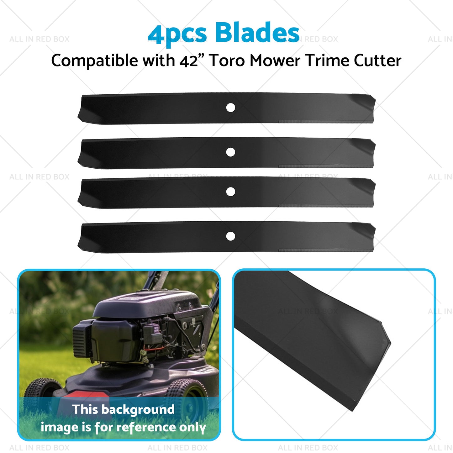 4x Blade Suitable for 42inch Toro Mower Trime Cutter Z420 106-2247-03 106-2247