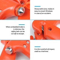 4x Emergency Safety Hammer Breaker Car Cutter Window Belt 2 in 1 Tool Bus Glass