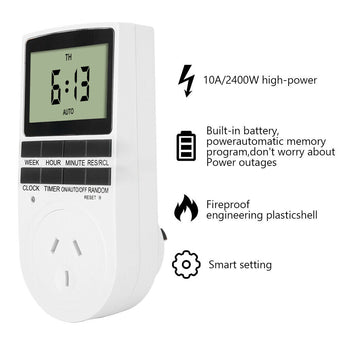 compare product 2Pcs 240V LCD Digital Timer Switch Automation Socket Electric Programmable Power